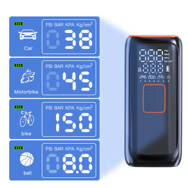 WG01 Multi-Function Portable Car Tire Inflator Electric Wireless Air Pump with Power Bank Function WG01 Multi-Function Portable Car Tire Inflator Electric Wireless Air Pump with Power Bank Function
